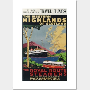 The Western Highlands of Scotland - LMS - Vintage Railway Travel Poster - 1920s Posters and Art